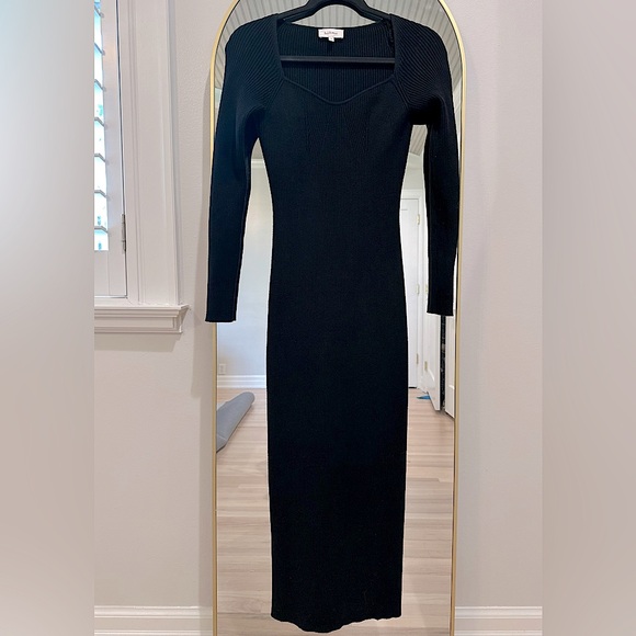 Bohme Sweetheart Neckline Sweater Midi Dress - Picture 1 of 2